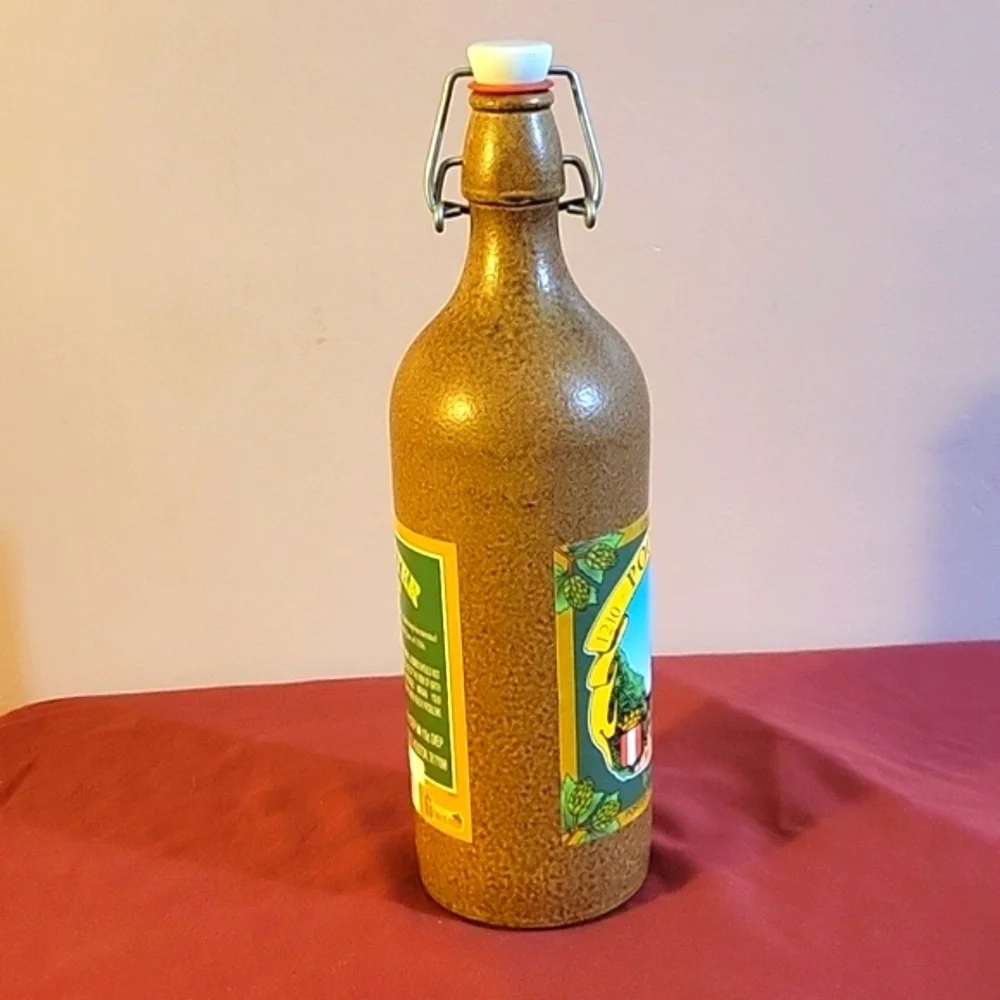 Poorter VTG Beer Bottle & Cap Hoogstraten 1 Pt 9.4 FI Oz Belgium Glazed 11 1/2